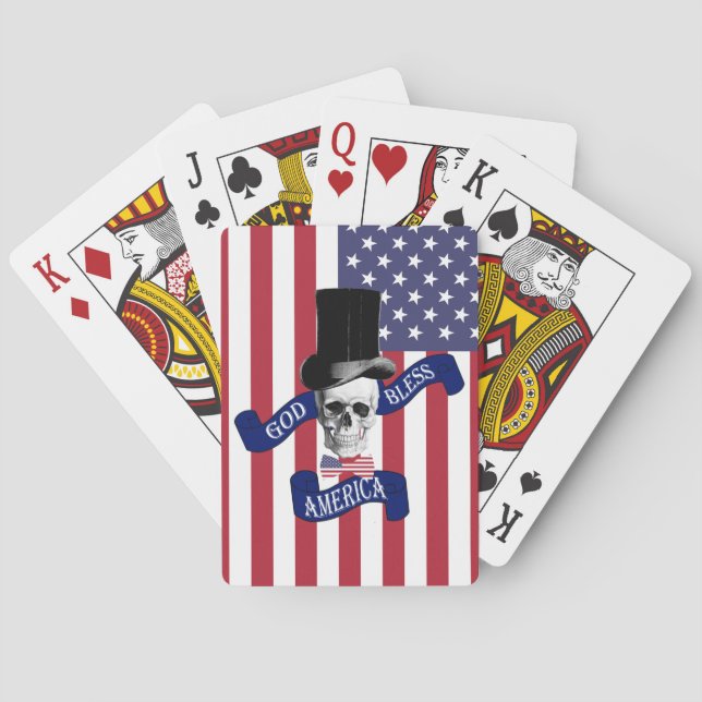 Patriotische amerikanische Flagge Spielkarten (Rückseite)