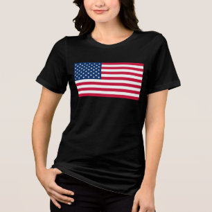 Patriotische amerikanische Flagge Tri-Blend Shirt