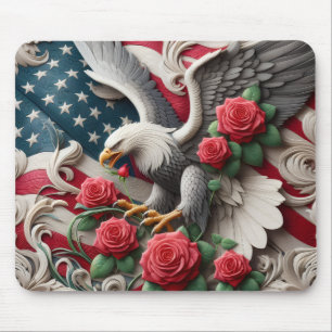 Patriotische amerikanische Flagge und Adler Mousepad