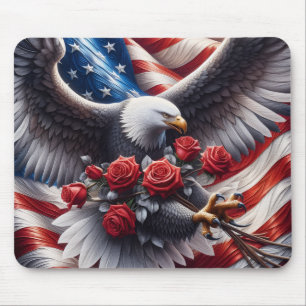 Patriotische amerikanische Flagge und Adler Mousepad