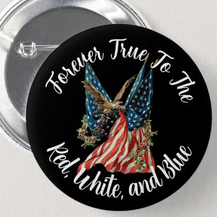 Patriotische amerikanische Flagge und Adler USA 25 Button