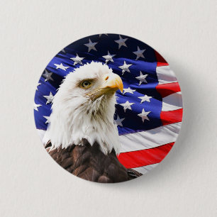 Patriotische amerikanische Flagge und amerikanisch Button