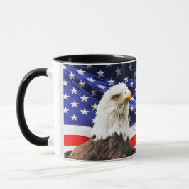 Patriotische amerikanische Flagge und amerikanisch Tasse