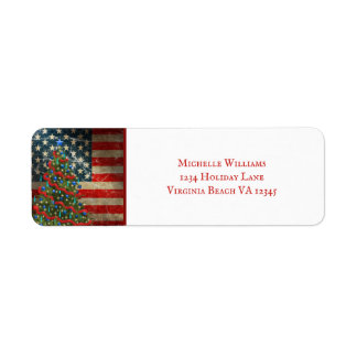 Patriotische amerikanische Flagge und Weihnachtsba