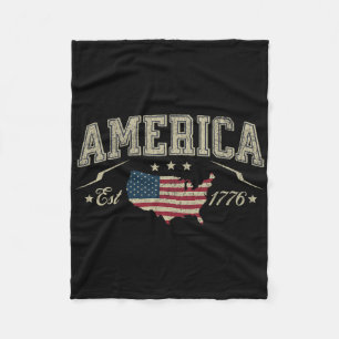 Patriotische amerikanische Flagge USA Est 1776 4. Fleecedecke