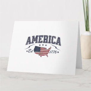 Patriotische amerikanische Flagge USA Est 1776 4. Karte