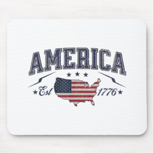 Patriotische amerikanische Flagge USA Est 1776 4. Mousepad