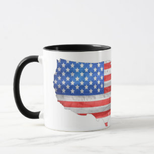 Patriotische amerikanische Flagge USA Karte  Tasse