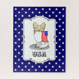Patriotische amerikanische Flagge USA Papillon (Zi