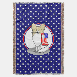 Patriotische amerikanische Flagge USA Papillon (Zi Decke