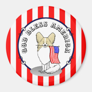 Patriotische amerikanische Flagge USA Papillon (Zi Magnet