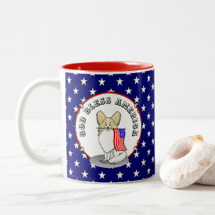 Patriotische amerikanische Flagge USA Papillon (Zi Zweifarbige Tasse