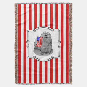 Patriotische amerikanische Flagge USA Puli Dog (gr Decke