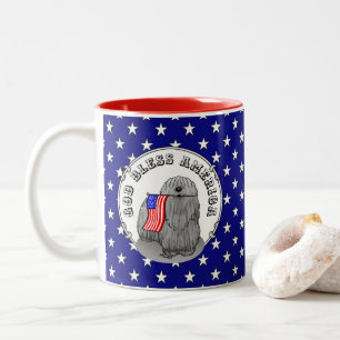 Patriotische amerikanische Flagge USA Puli Dog (gr Zweifarbige Tasse