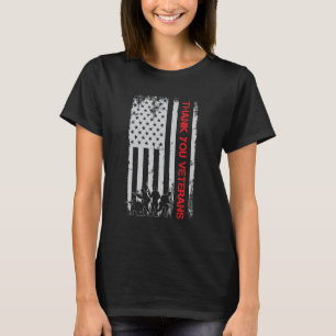 Patriotische amerikanische Flagge Vielen Dank Vete T-Shirt