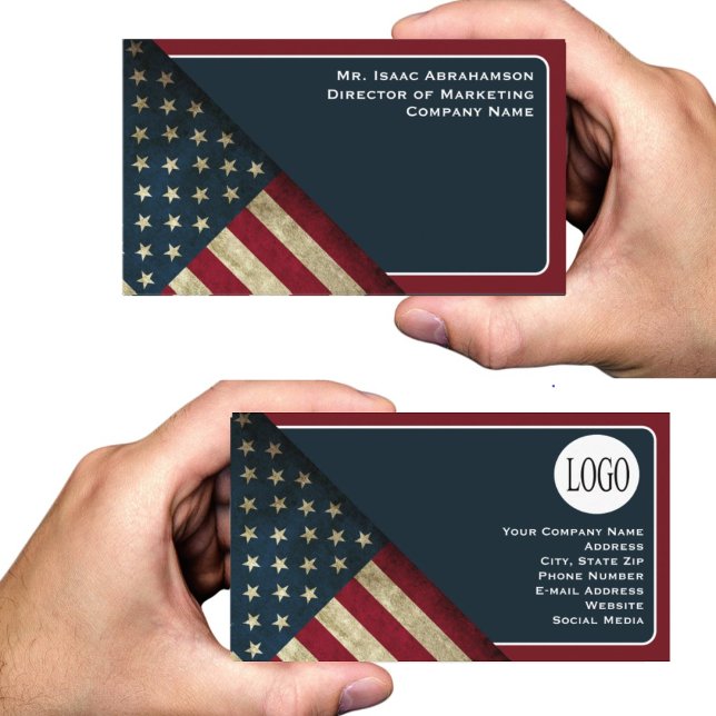 Patriotische amerikanische Flagge Visitenkarte (Von Creator hochgeladen)
