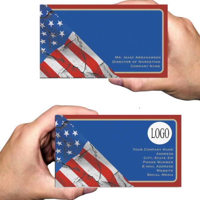 Patriotische amerikanische Flagge Visitenkarte (Von Creator hochgeladen)
