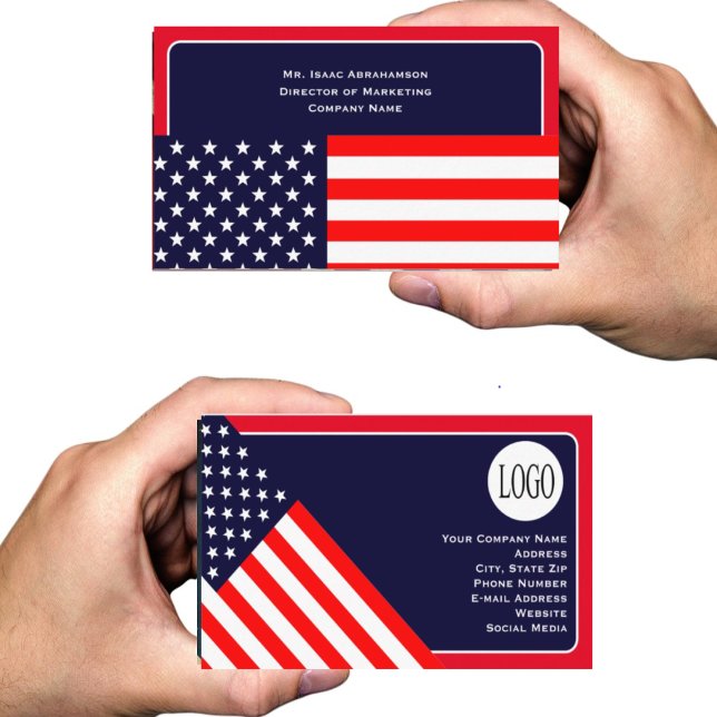 Patriotische amerikanische Flagge Visitenkarte (Von Creator hochgeladen)