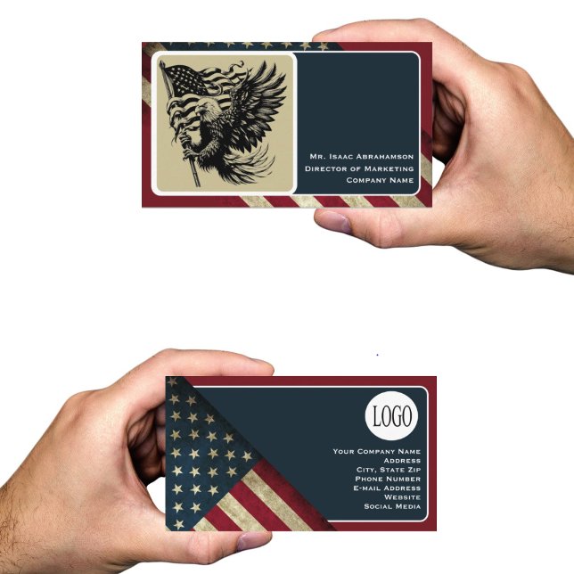 Patriotische amerikanische Flagge Visitenkarte (Von Creator hochgeladen)