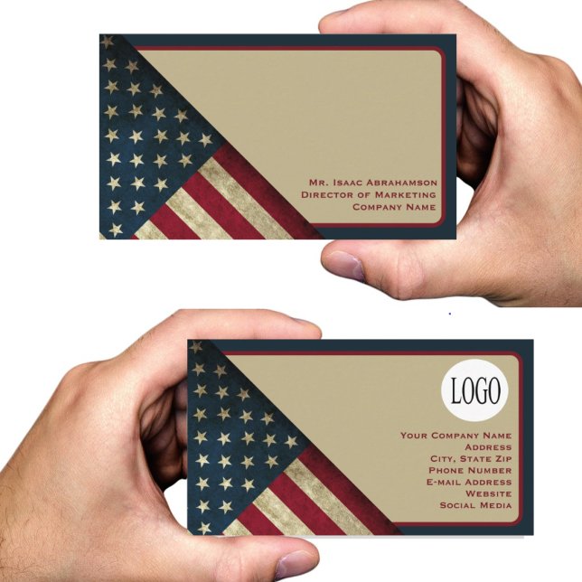 Patriotische amerikanische Flagge Visitenkarte (Von Creator hochgeladen)