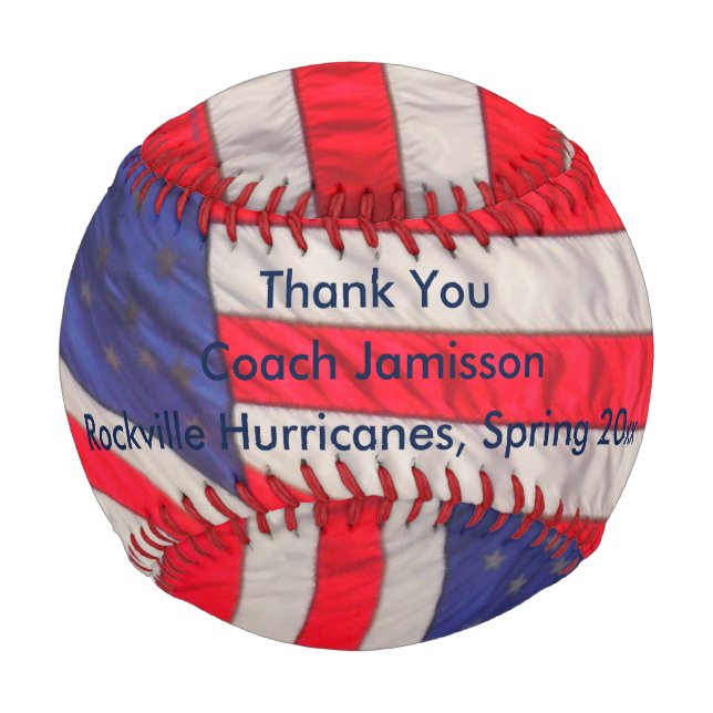 Patriotische amerikanische Flaggen, danke, Coach,  Baseball (Vorderseite)