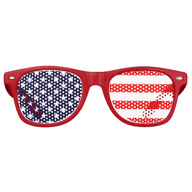Patriotische amerikanische Flaggen US Flagge Retro Partybrille (Vorderseite)