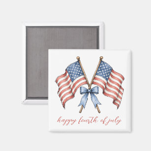 Patriotische amerikanische Flaggen zum vierten Jul Magnet