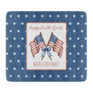 Patriotische amerikanische Flaggen zum vierten Jul Schneidebrett