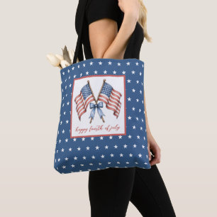Patriotische amerikanische Flaggen zum vierten Jul Tasche