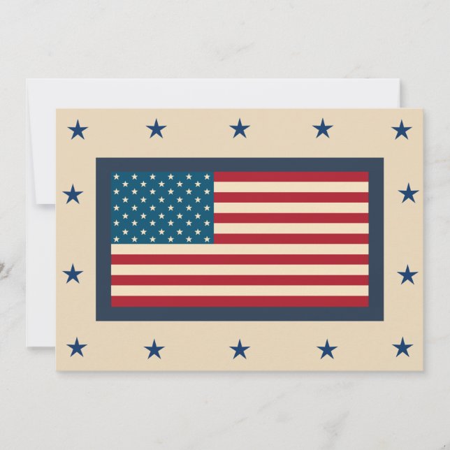 Patriotische amerikanische Flaggeneinladungen Einladung (Vorderseite)