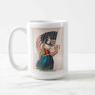 Patriotische amerikanische Frau Amerikanische Fl Kaffeetasse