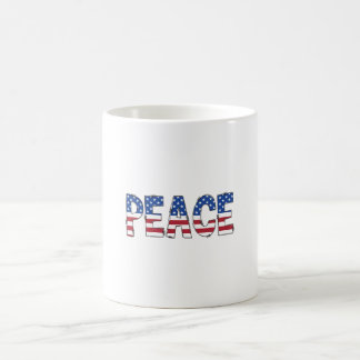 Patriotische amerikanische Friedensflaggentypograf Kaffeetasse