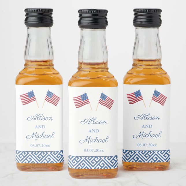 Patriotische amerikanische Gastgeschenk Hochzeit Alkoholflaschenetikett (Flaschen)
