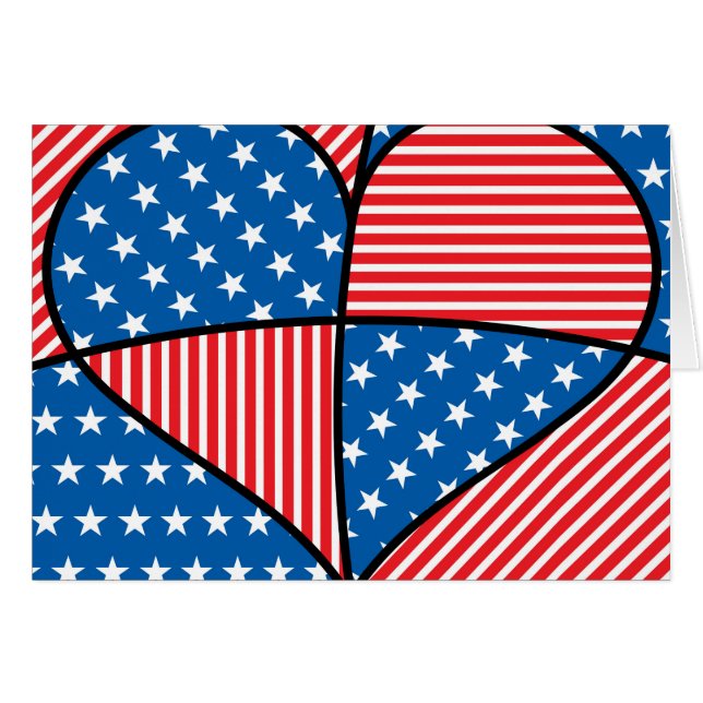 Patriotische amerikanische Herzen (Vorderseite (Horizontal))