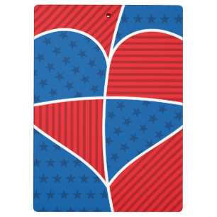 Patriotische amerikanische Herzen Klemmbrett
