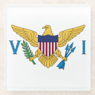 Patriotische Amerikanische Jungferninseln-Flagge Glasuntersetzer