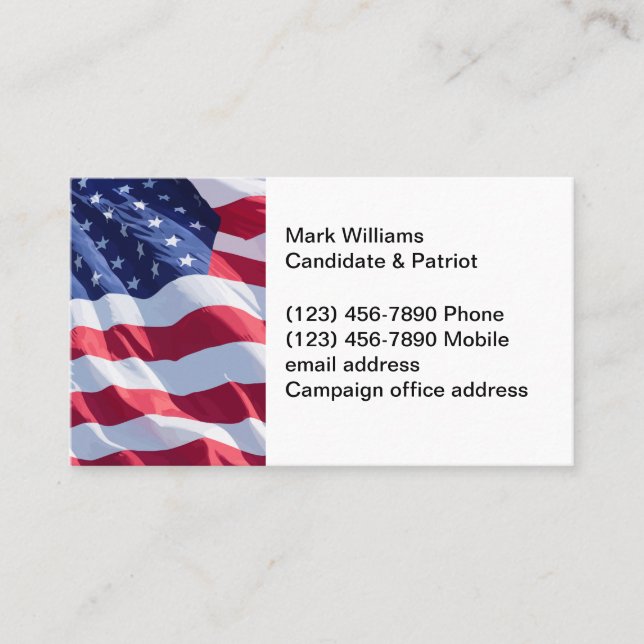 Patriotische amerikanische Kontaktkarten für die F Visitenkarte (Vorderseite)