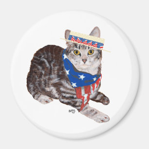 Patriotische Amerikanische Kurzhaar-Tabby-Katze Magnet