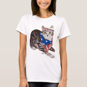 Patriotische Amerikanische Kurzhaar-Tabby-Katze T-Shirt