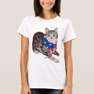 Patriotische Amerikanische Kurzhaar-Tabby-Katze T-Shirt