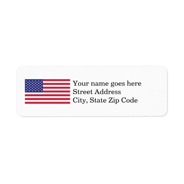 Patriotische amerikanische Rücksendeadresse (Vorne)