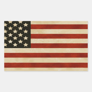 Patriotische amerikanische rustikale und stolze Fl Rechteckiger Aufkleber