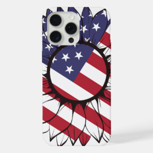 Patriotische amerikanische Sonnenblume iPhone 15 Pro Max Hülle