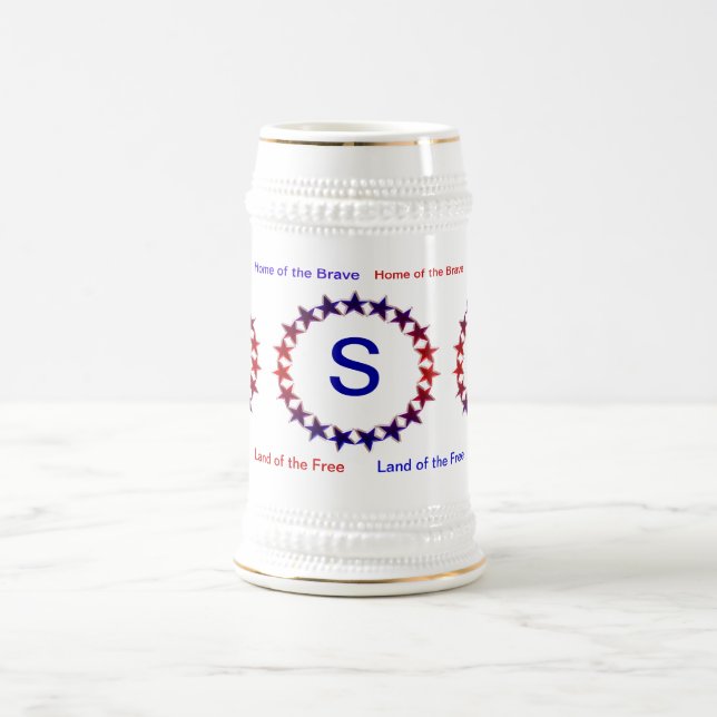 PATRIOTISCHE AMERIKANISCHE STEIN-TASSE BIERGLAS (Mittel)