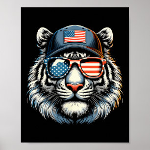 Patriotische amerikanische Sungles Tiger Shades 4. Poster