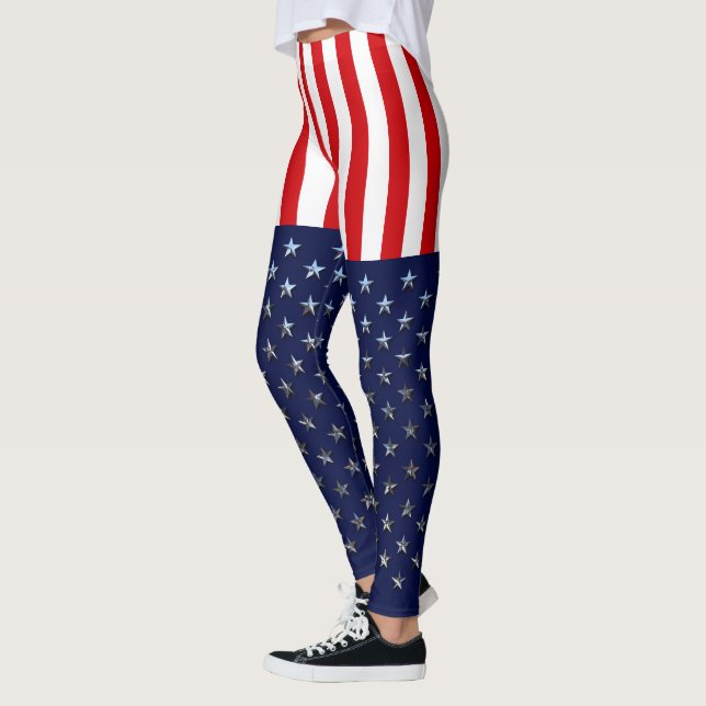 Patriotische amerikanische US Flagge Leggings (Links)