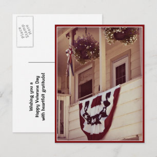Patriotische amerikanische Veranda Veterans Day Po Postkarte