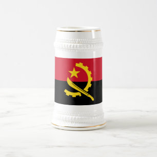 Patriotische angolanische Flagge Bierglas