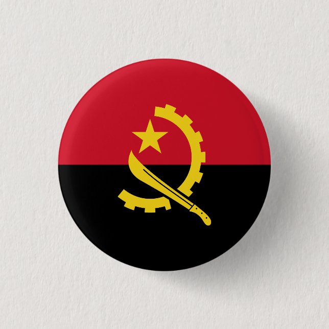 Patriotische angolanische Flagge Button (Vorderseite)