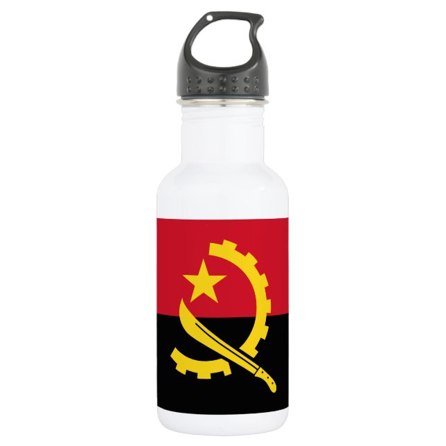 Patriotische angolanische Flagge Edelstahlflasche (Vorderseite)